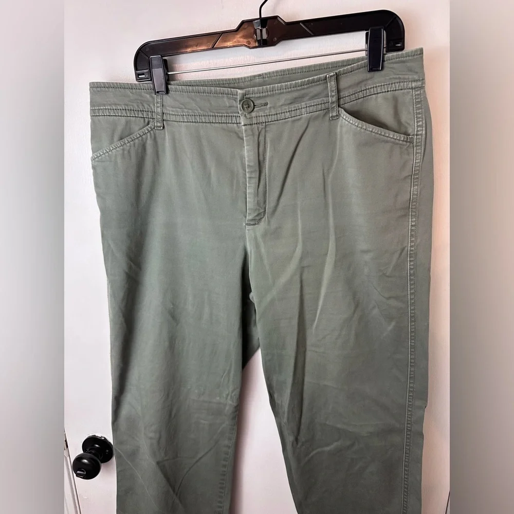Charter Club Women’s Green Olive Allison Fit Full Length Pants Size 14 #1676